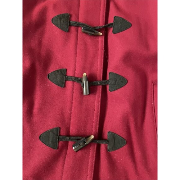 Womens Gap Red Toggle Coat Medium Wool Blend Fully Lined Classic Style Warm Oute - Picture 11 of 13